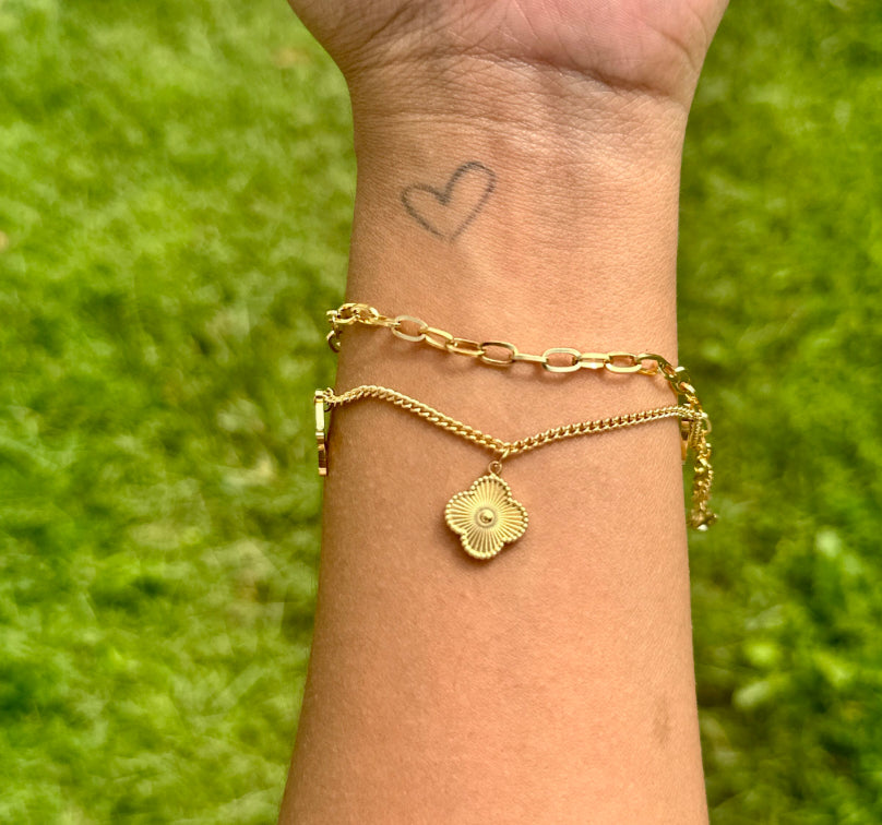 Layered Bracelet LV symbols