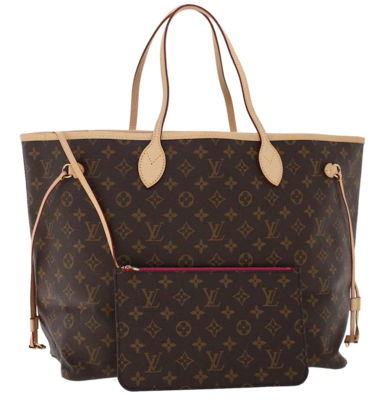 LV, Neverfull Inspired Tote (Tan, & Brown)