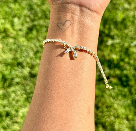 Bow tennis bracelet