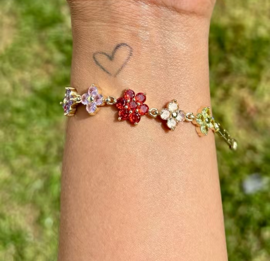 Multicolor flower bracelet