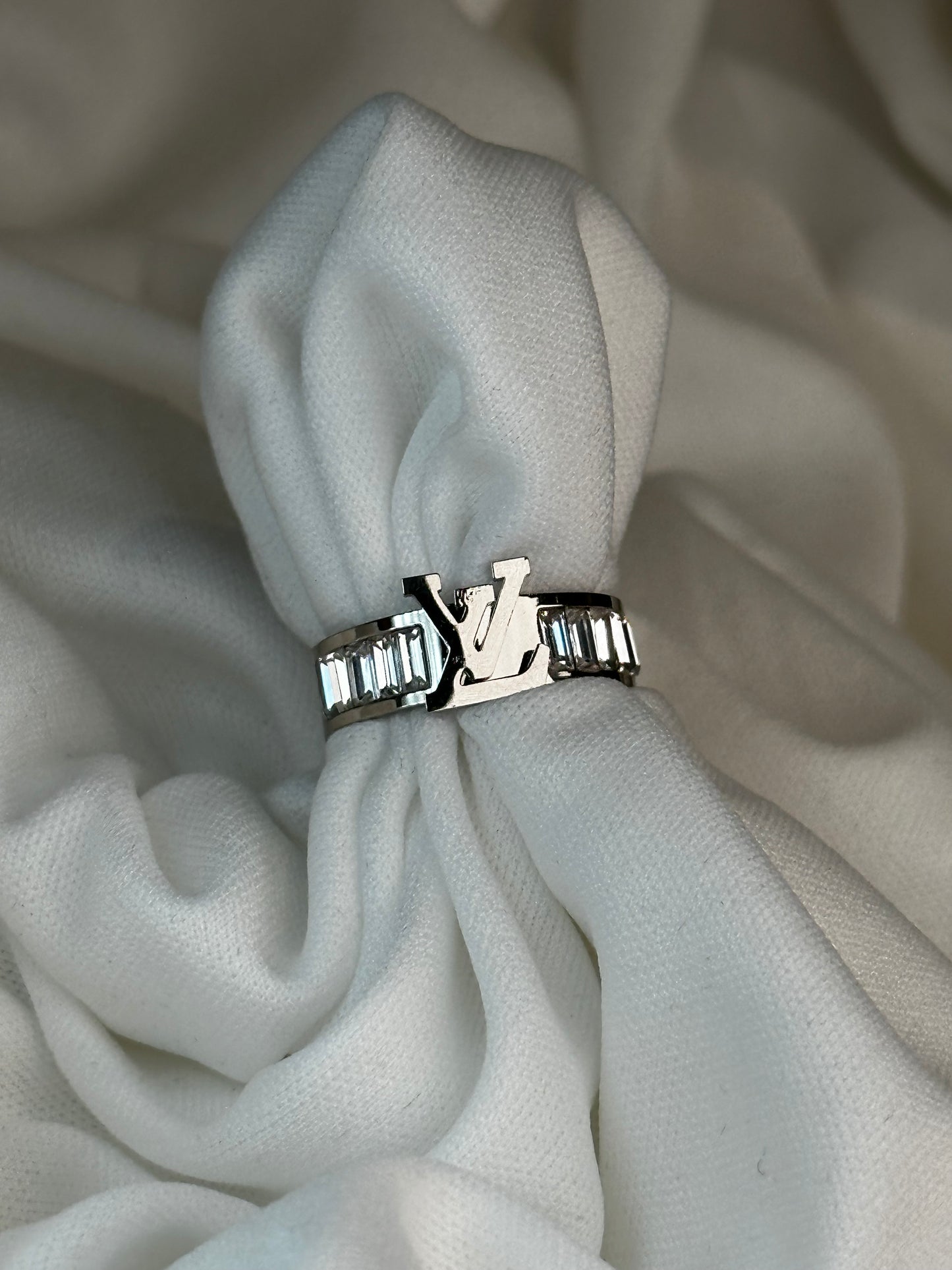 LV Crystal Ring, ( Gold, & Silver)