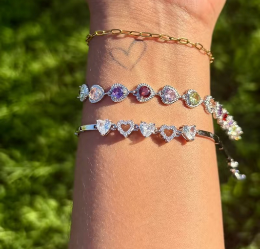 Silver heart bracelets