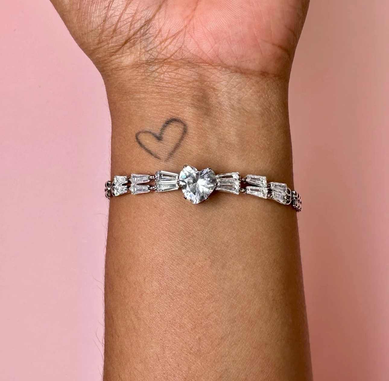 Crystal heart bracelet